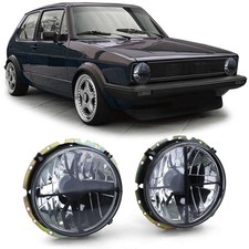 Faróis cromados fumê pretos com cruz para VW Golf I MK1 74-83, usado comprar usado  Enviando para Brazil