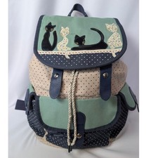 Mochila de lona Yunuo gato azul multi bolinhas gato senhora Calico Cottagecore comprar usado  Enviando para Brazil