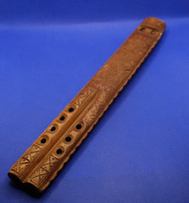 Instrumentos de viento de madera clara tallados a mano flauta doble vintage 7 orificios segunda mano  Embacar hacia Mexico