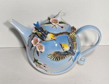 Bule de chá de porcelana Pier1 Imports 3D pintado à mão pássaros e flores comprar usado  Enviando para Brazil