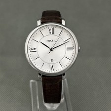 Fossil Zegarek damski ES3708 Jacqueline Silver S.Steel Brąz Skóra Nowa bateria na sprzedaż  Wysyłka do Poland
