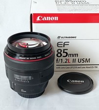 Canon EF 85mm f/1.2 L II USM lens, case, caps, hood, MINT and BOXED comprar usado  Enviando para Brazil