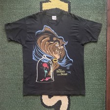 Camisa Disney Beauty and The Beast Vintage Ponto Único Deadstock Anos 90 Nova Com Etiqueta Extra Grande comprar usado  Enviando para Brazil