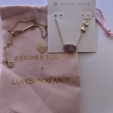 Usado, 💜Kendra Scott Love Shack Fantasia Elisa Bow Roxo Sunny Meadow Colar de Ouro 🎀 comprar usado  Enviando para Brazil