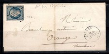1854 lettera 100 usato  Bitonto