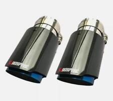 Usado, 2*Akrapovic ponta de escape de fibra de carbono brilhante tubo traseiro azul universal 63mm-89mm comprar usado  Enviando para Brazil