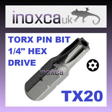Usado, Broca hexagonal de segurança furo de pino torx T20 TX20 TT20 1/4" HEX DRIVE CR-V 25mm 6 LOBE comprar usado  Enviando para Brazil