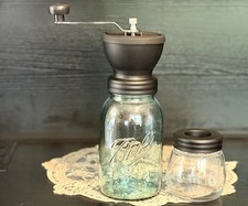 Novo Moedor de Café Manual Anexar com Bola Azul Pedreiro Frasco Quart, Frasco de Armazenamento comprar usado  Enviando para Brazil