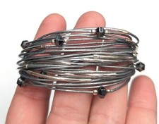 Pulseira SILPADA B2143 prata esterlina vidro hematita couro cinza várias vertentes comprar usado Pulseira SILPADA B2143 prata esterlina vidro hematita couro cinza várias vertentes comprar usado  Enviando para Brazil