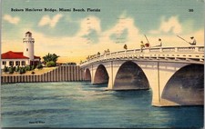 Cartão postal Dr Jim Stamps Bakers Haulover Bridge Miami Beach Flórida linho de pesca comprar usado  Enviando para Brazil