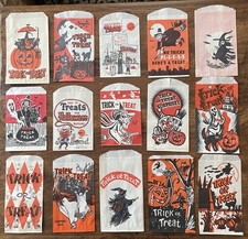 15 sacolas de papel vintage 1960-1970 Halloween coleção truque ou guloseima  comprar usado  Enviando para Brazil