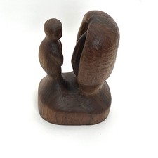 Escultura de madera moderna de mediados de siglo madre e hijo - Figura abstracta tallada a mano segunda mano  Embacar hacia Mexico
