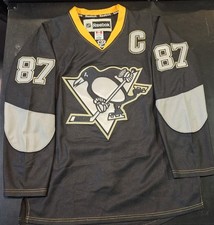 Camiseta masculina NHL Pittsburgh Penguins Sidney Crosby 87 tamanho 50 Reebok/CCM preta comprar usado  Enviando para Brazil
