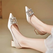 Sapatos femininos de cetim para noite de casamento strass salto bloco biqueira pontiaguda para noiva comprar usado Sapatos femininos de cetim para noite de casamento strass salto bloco biqueira pontiaguda para noiva comprar usado  Enviando para Brazil