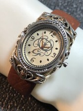 Relógio decorativo feminino pulseira de couro feminina tom dourado/prata 32 mm nova bateria, usado comprar usado  Enviando para Brazil