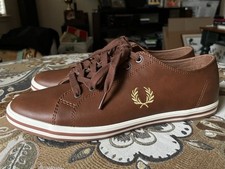 Tênis Fred Perry Masculino Couro Kingston B7163 Conhaque Tamanho 10 EUA Sapatilhas comprar usado  Enviando para Brazil