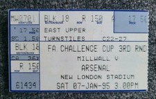 Millwall arsenal ticket for sale  GILLINGHAM