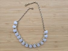 Colar Gargantilha Vintage Raro Coro Branco Em Forma de Tulipa Lucite Thermoset Tom Dourado comprar usado  Enviando para Brazil