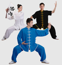 Conjunto de arte marcial uniforme wushu camisa de algodão terno tai chi kung fu chinês + calça comprar usado  Enviando para Brazil