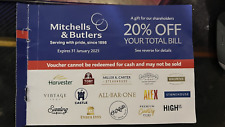 Mitchells butlers coupon for sale  LONDON