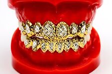 Prata sólida com ouro Amarelo 18K em dois tons Banhado a poeira Princesa Corte Grill GRILLZ comprar usado  Enviando para Brazil