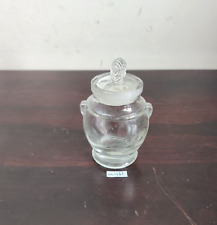 Vaso de vidro transparente antigo original antigo com tampa adereços decorativos raros G461, usado comprar usado  Enviando para Brazil