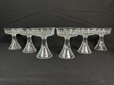 Usado, 6 Clear Glass Pedestal Pillar Candle Candlestick Holder Reversible 4 3/4" Tall comprar usado  Enviando para Brazil