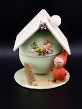 Usado, Vintage Natal Raro Casa de Bolas de Neve Putz com Recipiente de Doces Elfo Alemanha Ocidental comprar usado  Enviando para Brazil