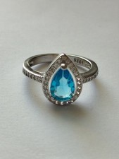 Aquamarine teardrop sterling for sale  BLACKBURN
