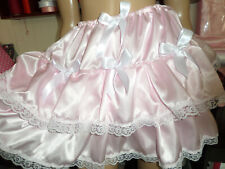 SAIA TUTU ADULTA SISSY ROSA COM BABADOS EM CAMADAS 30-45" CINTURA 15" LONGA ACABAMENTO EM RENDA comprar usado  Enviando para Brazil