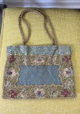 Bolsa de mão de lantejoulas com miçangas bolsa de mão para festa noite ouro azul comprar usado  Enviando para Brazil
