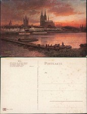 Widokówka Köln Rheinufer, Katedra w Kolonii 1917, używany na sprzedaż  Wysyłka do Poland