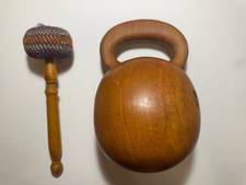 Tambor de peixe budista de madeira com martelo – Shuang Long Mark – 21 cm comprar usado  Enviando para Brazil