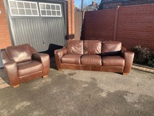 Brown sofitalia real for sale  LEICESTER
