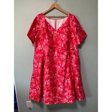 Vestido feminino eshakti rosa floral comprimento do joelho plus size, usado comprar usado  Enviando para Brazil