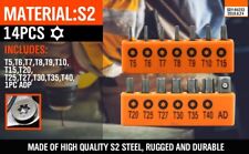 14PC Security Bit Tamper Proof Torx Screwdriver Star Hex Holder Tool T5 - T40 comprar usado  Enviando para Brazil