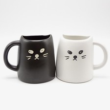 Par de Canecas Cat Face 10 oz - 1 Preto 1 Branco  comprar usado  Enviando para Brazil