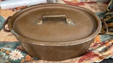 VINTAGE Pesado (~5Lb) 100% Cobre Oval Pequeno Assador/Forno Holandês com Tampa Veja Abaixo comprar usado  Enviando para Brazil