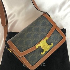 Authentic CELINE Triomphe embroidered calfskin shoulder bag comprar usado  Enviando para Brazil