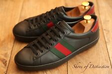 Tênis Gucci Ace couro preto pele de cobra tênis tênis masculino Reino Unido 6 EUA 7 UE 40 comprar usado  Enviando para Brazil