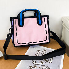 Bolsa de ombro feminina bolsas 2D bolsa de mão quadrinhos moda casual bolsas carteiro (rosa) comprar usado  Enviando para Brazil
