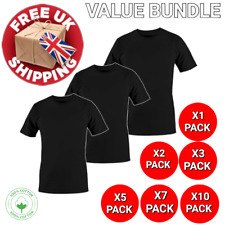 Pacote com 1/3/5 7/10 camiseta de algodão preta lisa 100% algodão gola redonda manga curta comprar usado  Enviando para Brazil