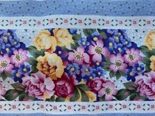 TECIDO MARGARIDA REINO~Listra Julie~PRIMAVERA~Linhas Florais~44 x 92~ALGODÃO CORTE ÚNICO~ comprar usado  Enviando para Brazil
