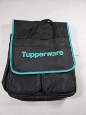 Usado, Bolsa de transporte Tupperware Consultant grande preta e azul-petróleo com alça de ombro comprar usado  Enviando para Brazil