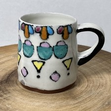 Caneca de café geométrica colorida Super Rad 1980 estúdio arte cerâmica assinada comprar usado Caneca de café geométrica colorida Super Rad 1980 estúdio arte cerâmica assinada comprar usado  Enviando para Brazil