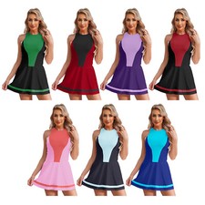 Usado, Vestido de tênis feminino color block golfe badminton saia sem mangas vestido de verão treinamento comprar usado  Enviando para Brazil