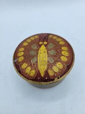 Tinta esmaltada latão vintage borboleta traça insetos recipiente frasco em pó caixa de bugigangas, usado comprar usado  Enviando para Brazil