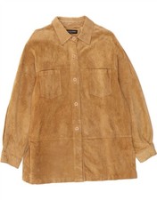 Camisa feminina de camurça GIOVANNI IT 44 couro marrom médio BH10 comprar usado  Enviando para Brazil