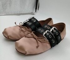 Sapatos bailarinas de couro MIU MIU Nappa – Tamanho 37 USADO comprar usado  Enviando para Brazil