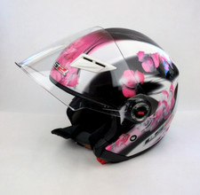 Protetor solar feminino rosa branco preto floral LS2 OF569 capacete de motocicleta tamanho pequeno comprar usado  Enviando para Brazil